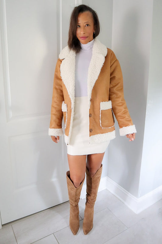 KayKay Faux Suede Shearling Jacket