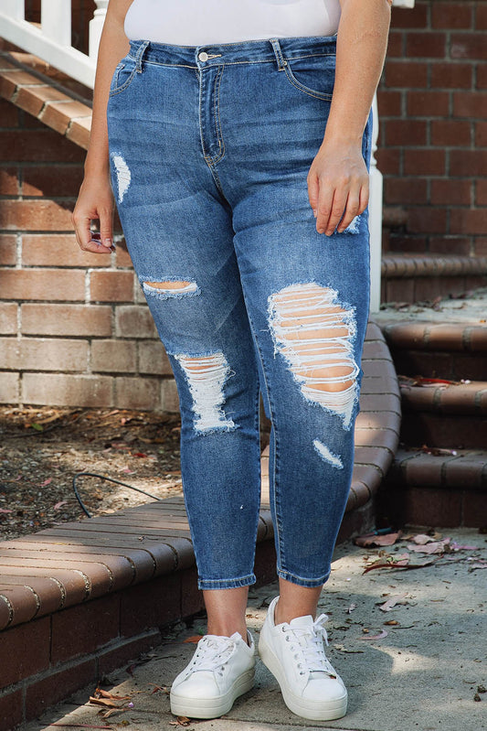 Nora Plus Size Distressed Skinny Jeans