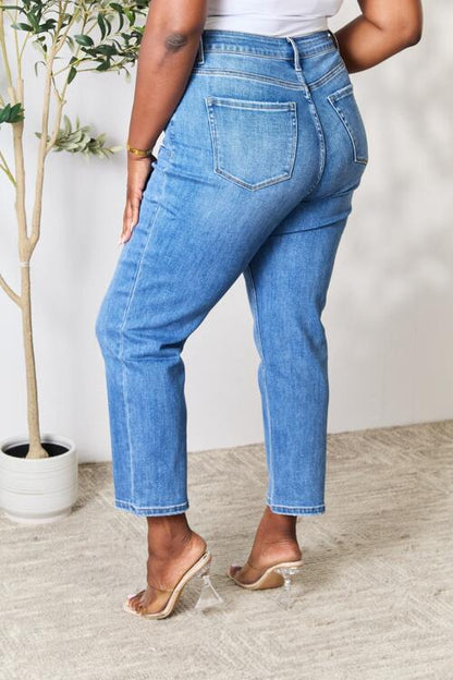 BAYEAS Full Size High Waist Straight Jeans