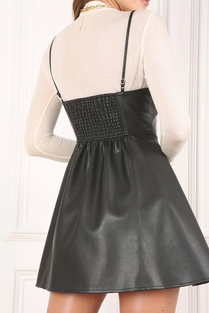 Belle Vegan leather Bustier Mini dress