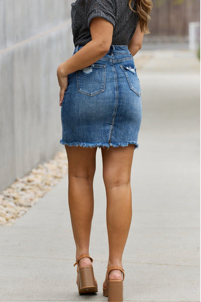 Amelia Full Size Denim Mini Skirt